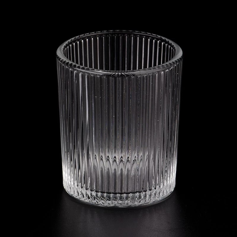 luxury 2oz stripes glass candle jar 