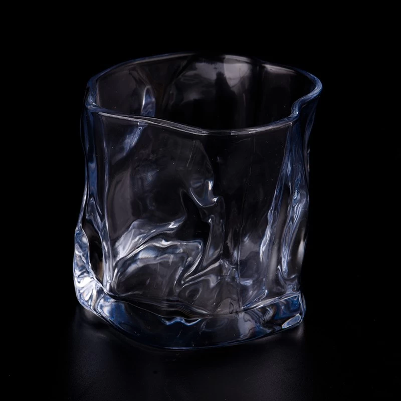 Díol te próca gloine 8oz trédhearcach gorm twisty le haghaidh mórdhíola