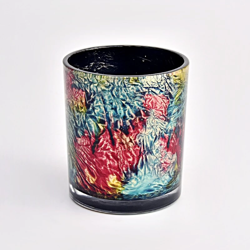 Home decor large glass candle jar with artwork - COPY - 3rp63a