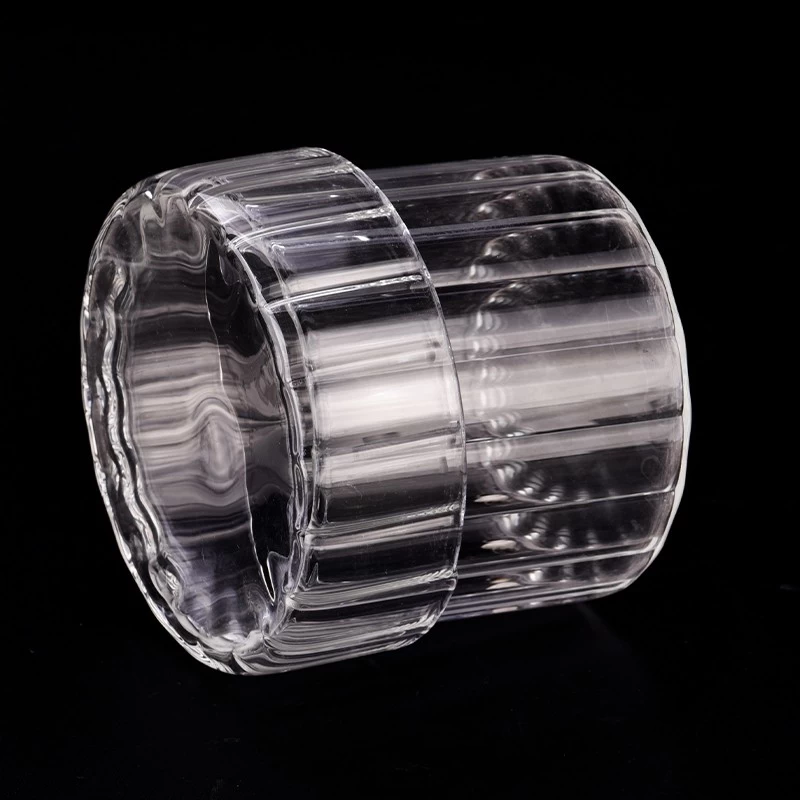 Wholesale 10oz 12oz empty glass jar with glass lid for candle making for home deco