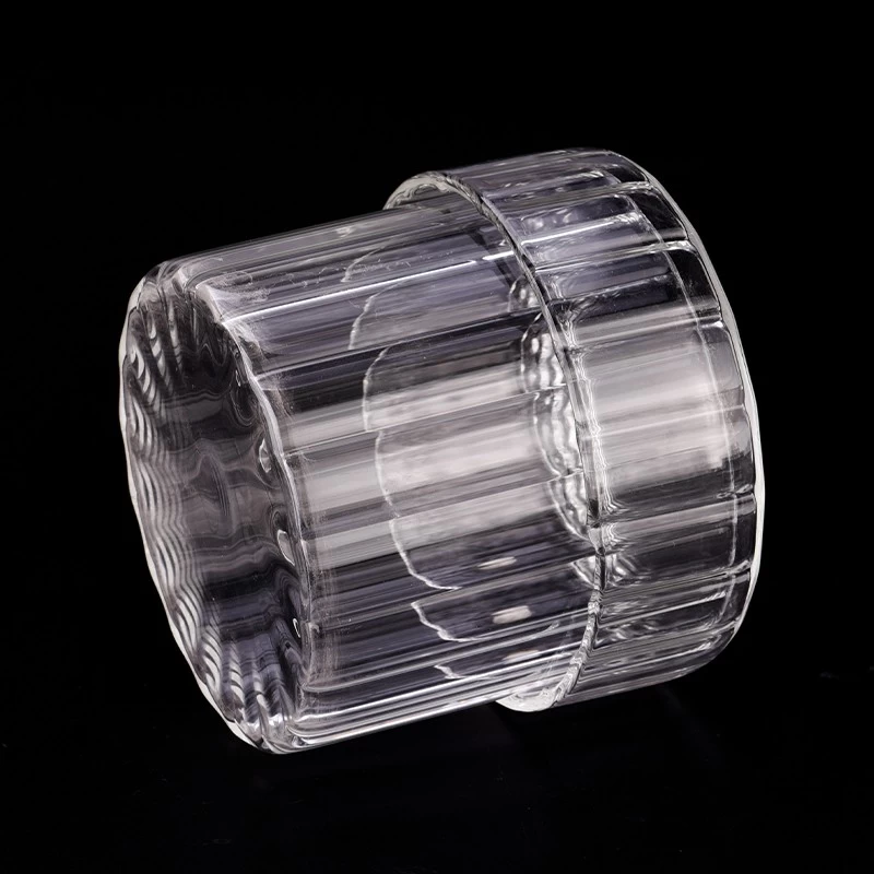 Wholesale 10oz 12oz empty glass jar with glass lid for candle making for home deco