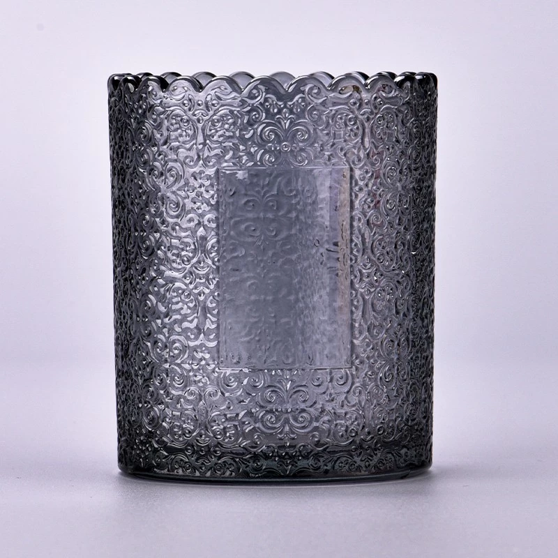 luxury color embossed glass candle votive