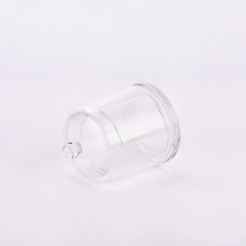 Wholesale 150ml glass candle holder with glass cover for home deco