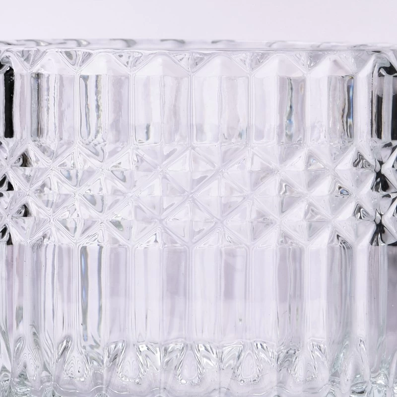 Wholesale clear glass candle jar for dinning table decoration
