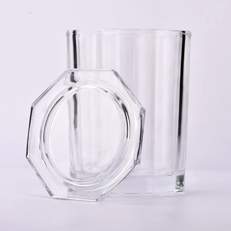 Luxury 1096ml transparent large capacity glass candle jar with lid for candle making
