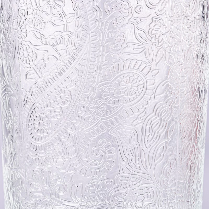 Wholesale wave pattern 1391ml glass candle holder in bulk wedding decoration