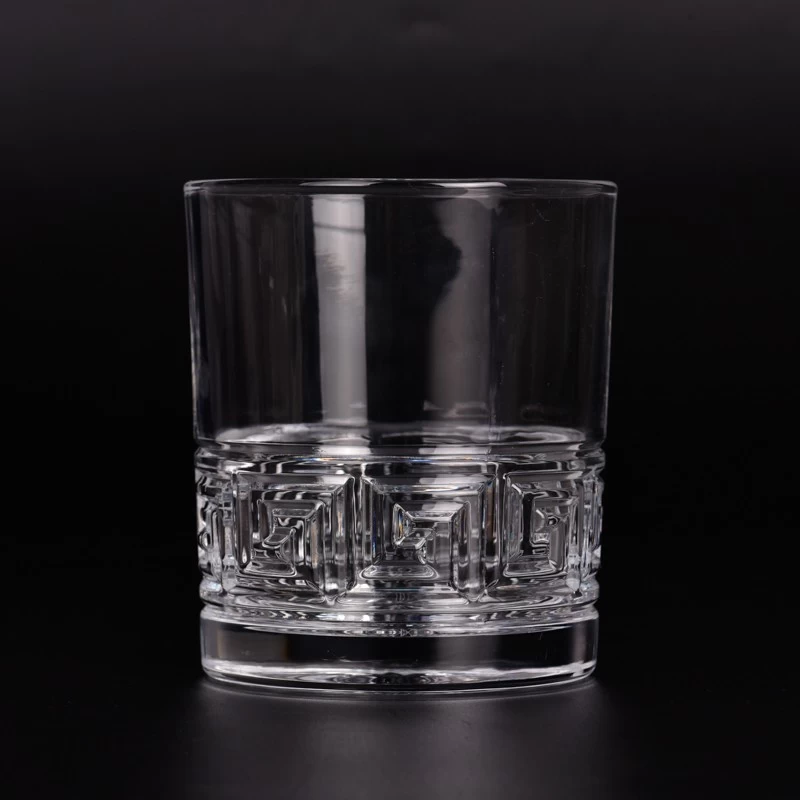 pot de bougie en verre gaufré de luxe de 10 oz