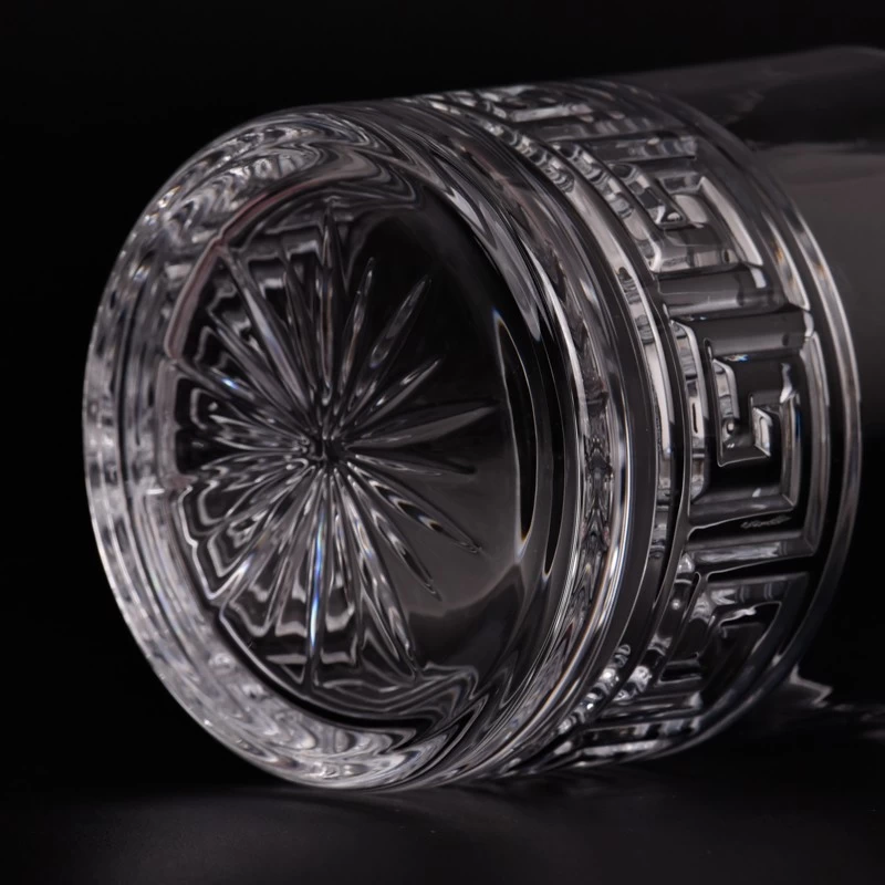 pot de bougie en verre gaufré de luxe de 10 oz