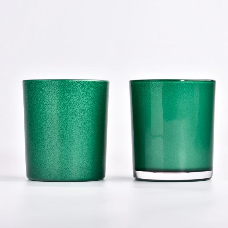 green color glass candle jars for home fragrance 