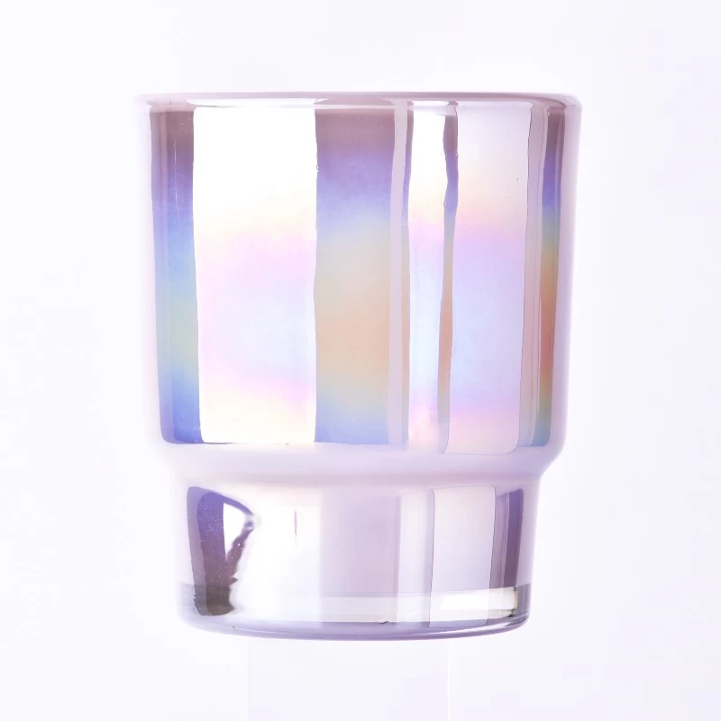 Iridescent Glass Candle Vessels Wholesale