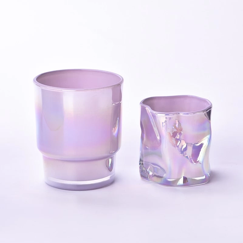 Supplier iridescent Glass Candle Vessels for home deco