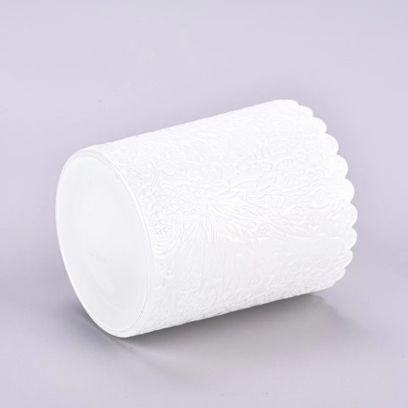 Wholesale popular customized white color 250ml glass candle holder