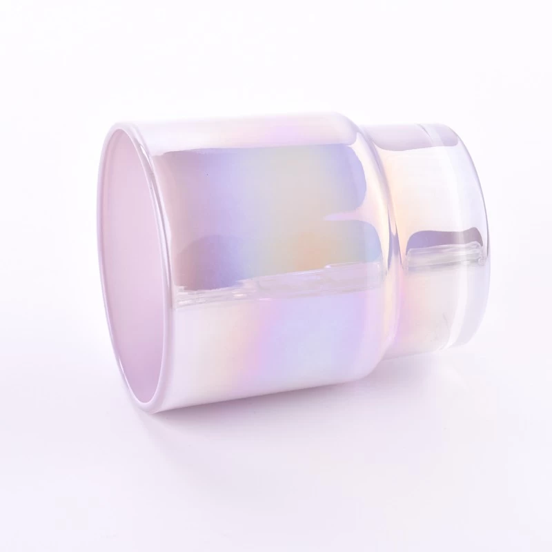 Popular 420ml powder purple gradation glass candle jars wholesale