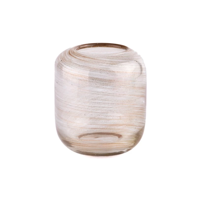 unique cylinder glass candle jar with round bottom wholesale