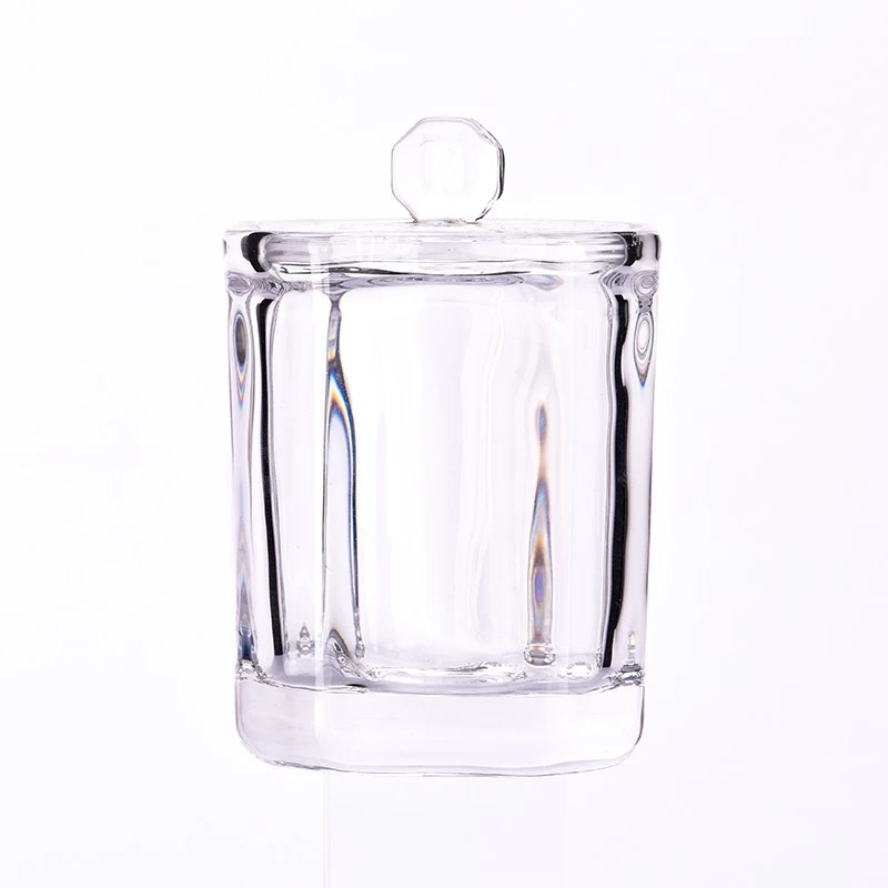 Popular 420ml powder purple gradation glass candle jars wholesale