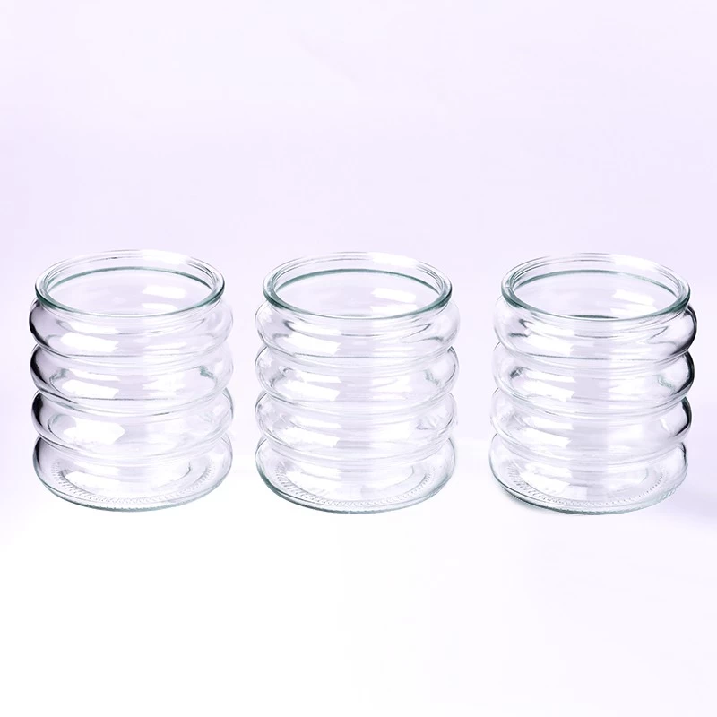 unique shape glass candle holders with circle pattern