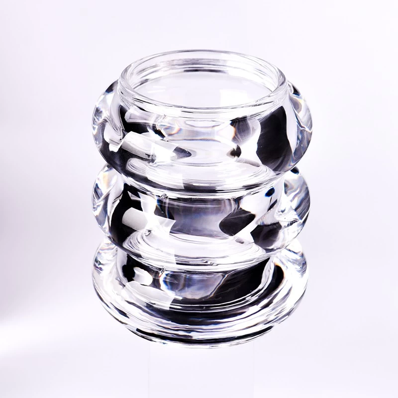 Transparent glass candle stick for candles 