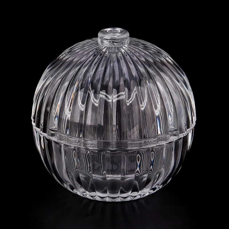 hot sales christmas ball shape glass candle jar