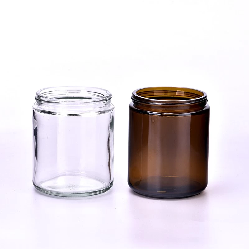Wholesale popular 8oz Amber Glass Candle Containers