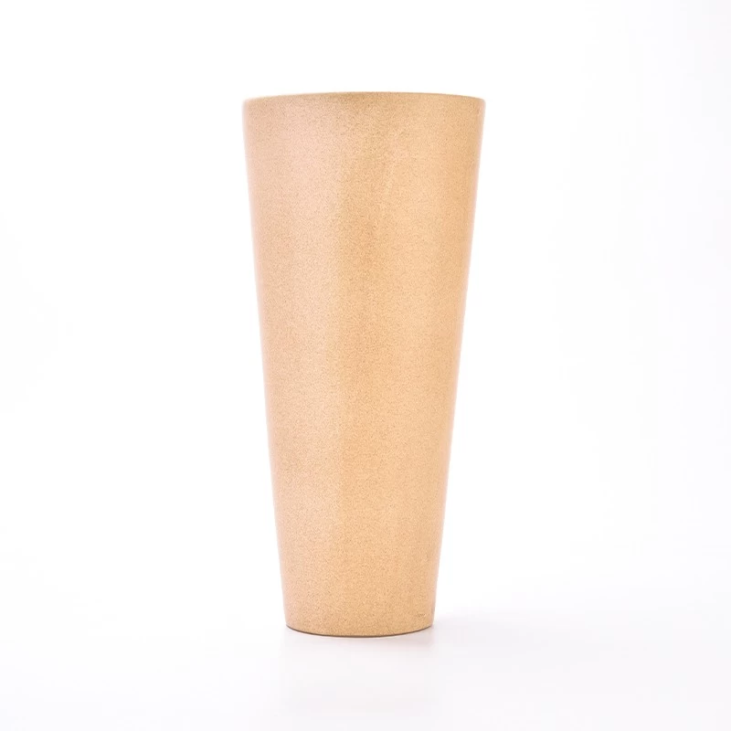 home decar khaki color tall ceramic vase