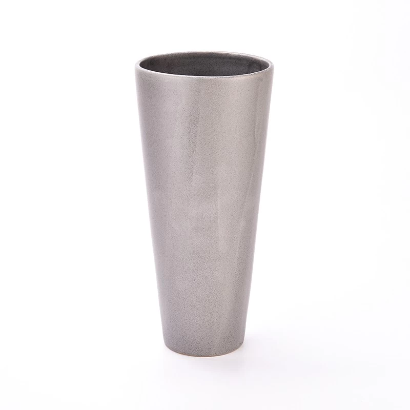 home decor luxury grey color tall ceramic vase