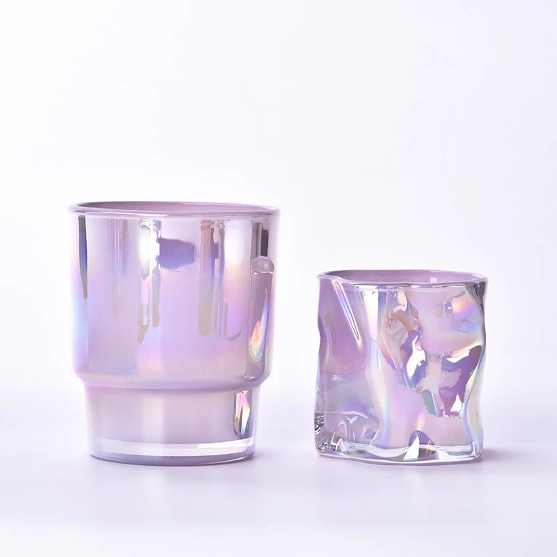 Supplier newly design for colorful distortion on 200ml glass candle jar for home deco