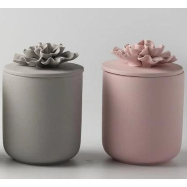10oz colored ceramic candle jar with round bottom