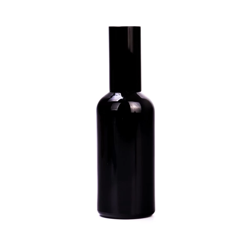 hot sales 100ml black glass sprayer bottle 