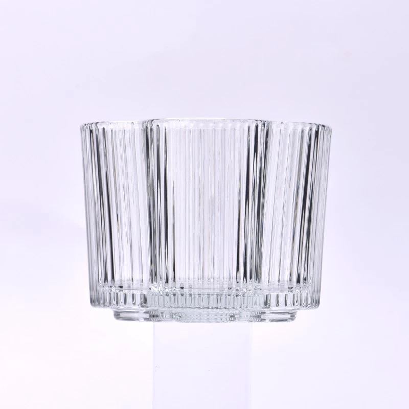 Wholesale new striples 7oz shape glass candle jars for wedding