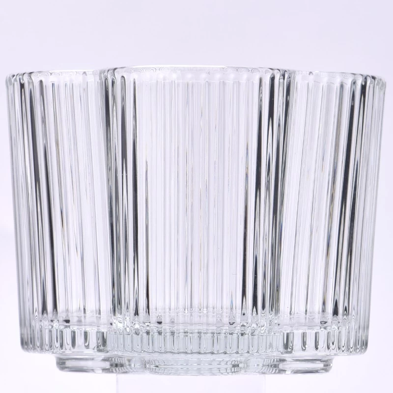 Wholesale new striples 7oz shape glass candle jars for wedding