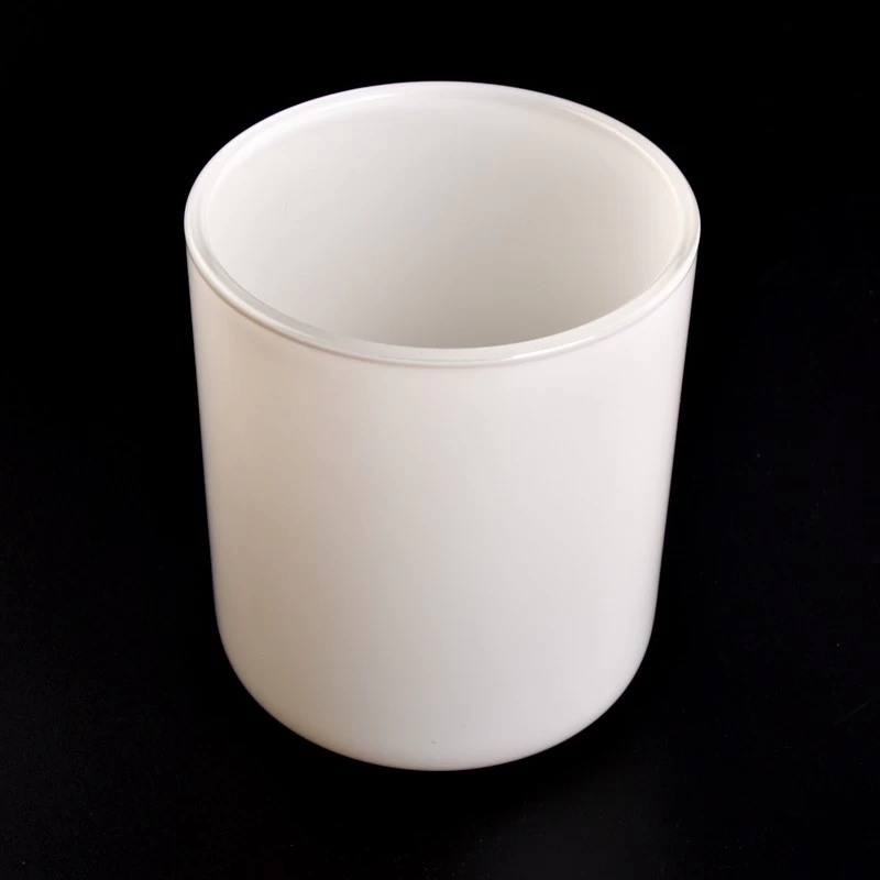 Çin 500ml beyaz cam mum kavanozu yuvarlak tabanlı mum kapları tedarikçisi üretici firma