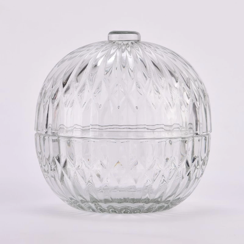 Китай Стъклени буркани за свещи с кръгла топка и капаци за празничен подарък Производител