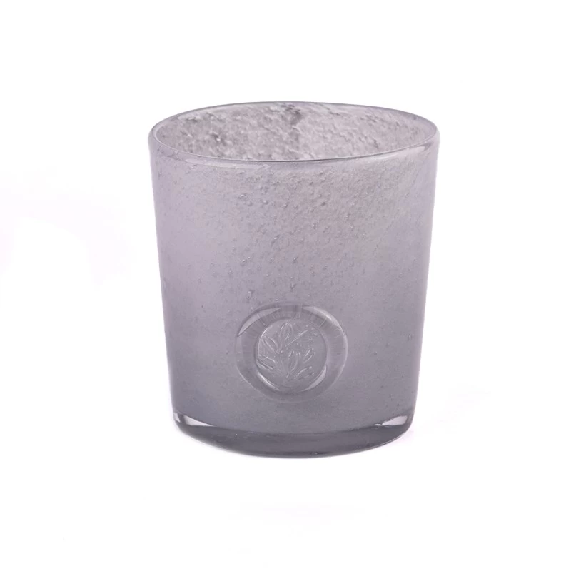 China Castiçais de vidro para velas com design exclusivo cinza no atacado fabricante