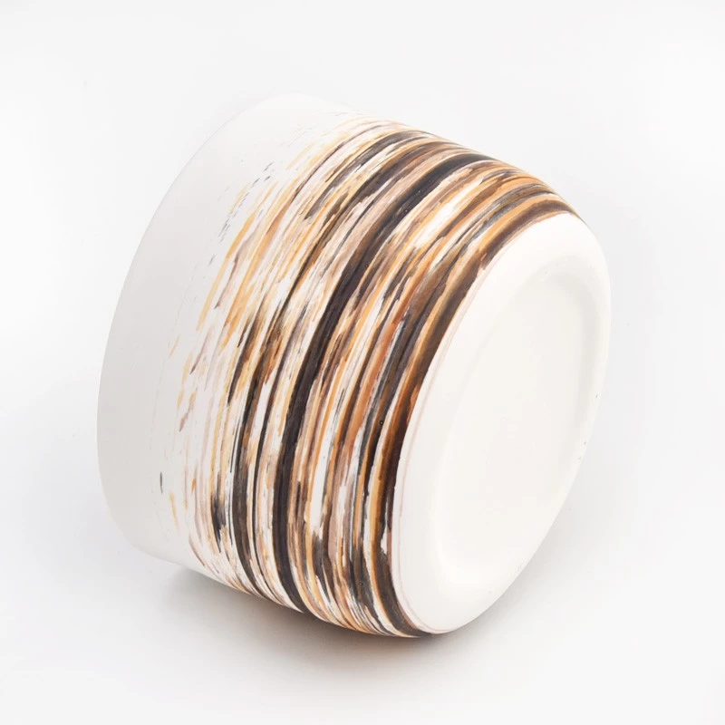 Modern unique glaze ceramic candle vessels custom design porcelain candle jar