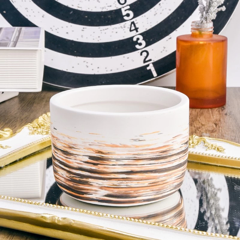 Modern unique glaze ceramic candle vessels custom design porcelain candle jar