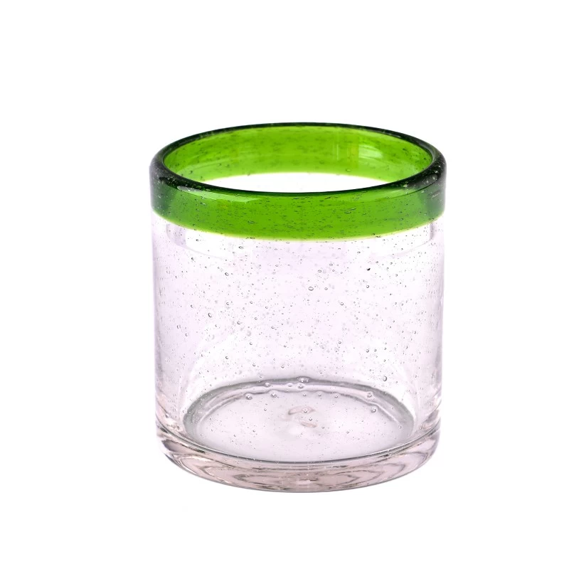 Wholesale 10oz 12oz Handmade glass candle jar unique foam glass candle containers