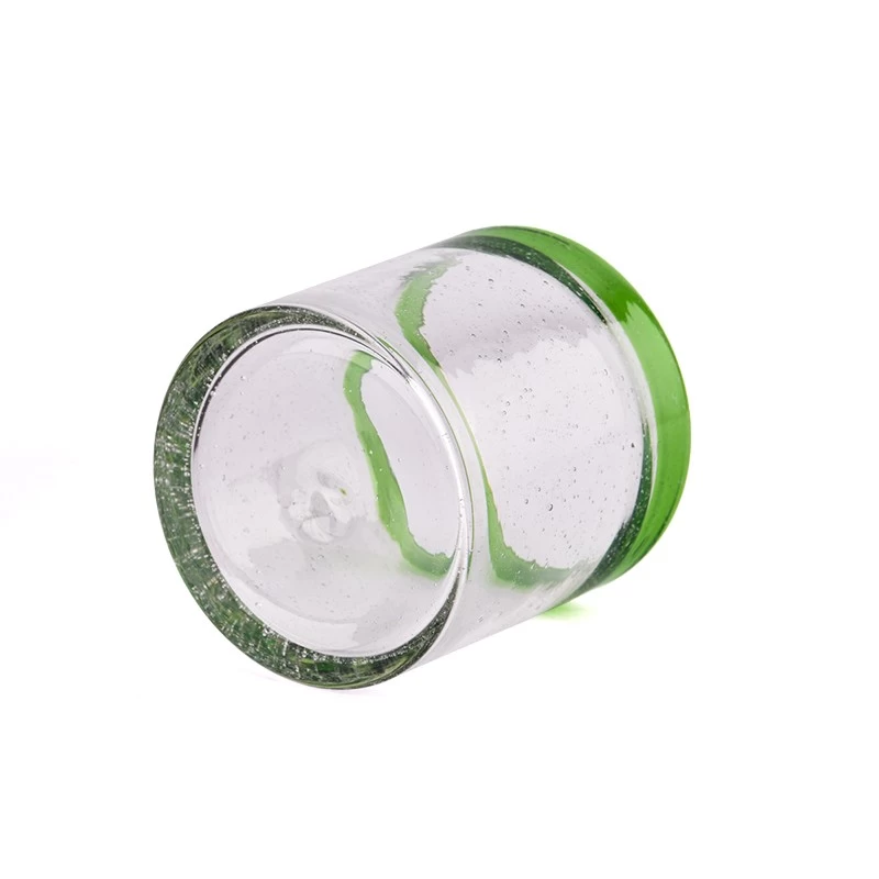 Wholesale 10oz 12oz Handmade glass candle jar unique foam glass candle containers