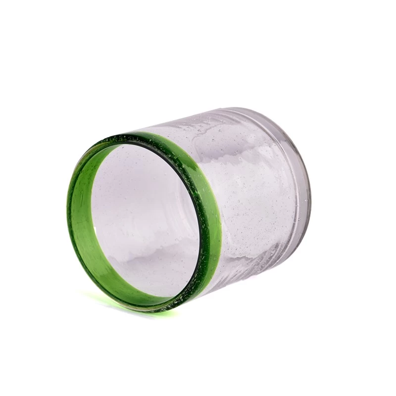 Wholesale 10oz 12oz Handmade glass candle jar unique foam glass candle containers