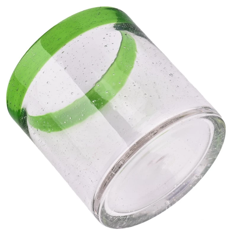 Wholesale 10oz 12oz Handmade glass candle jar unique foam glass candle containers