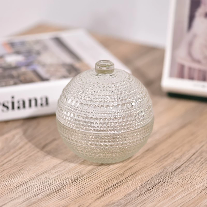 Supplier Christmas 6oz glass ball candle holders with ball lid