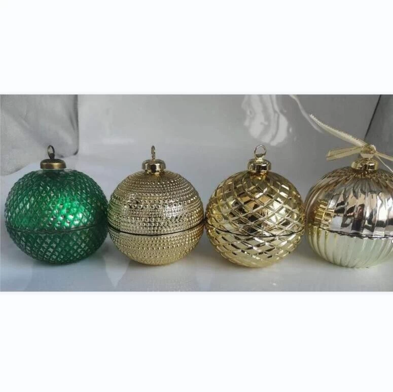 中国 圣诞节 6 盎司玻璃球烛台，带球盖 制造商
