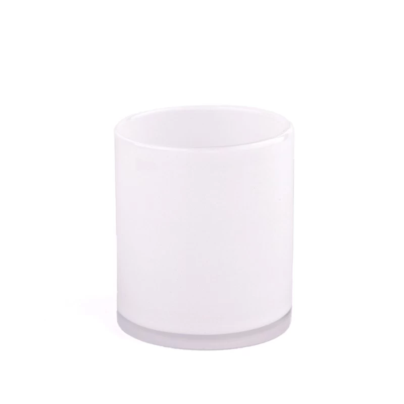 China Luxury home decor design white glass candle jar manufacturer