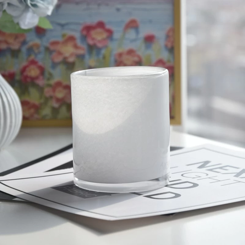 Luxury home decor design white glass candle jar