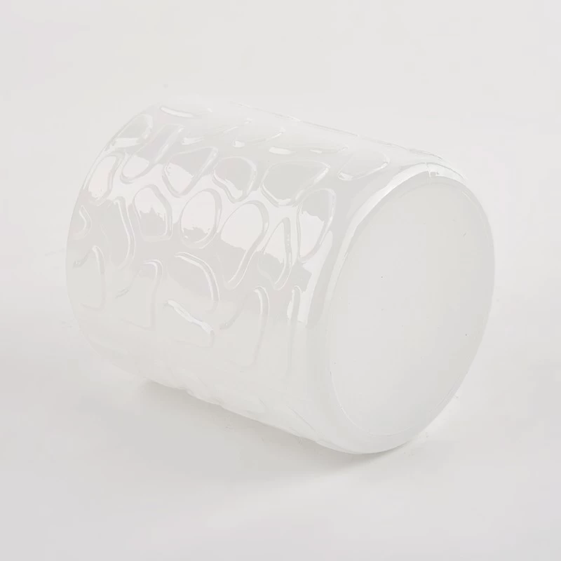  Wholesale Luxury Custom Empty White Glass candle jar