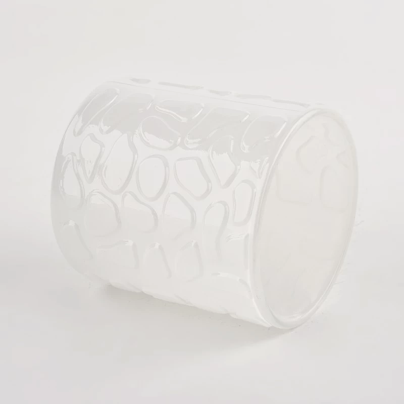 China Großhandelsluxus-kundenspezifisches leeres weißes Glaskerzenglas Hersteller