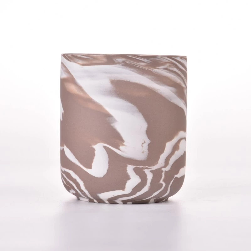 China Marmor-Keramik-Kerzengläser, ganze Kerzen-Keramikgefäße Hersteller