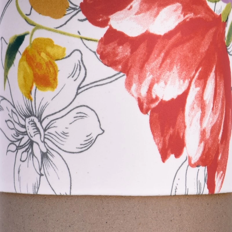  Custom printed handmade ceramic candles container Wholesale