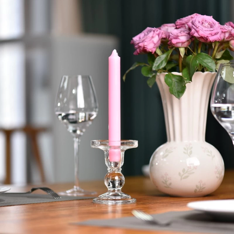 classic glass pillar candle holders candlestick