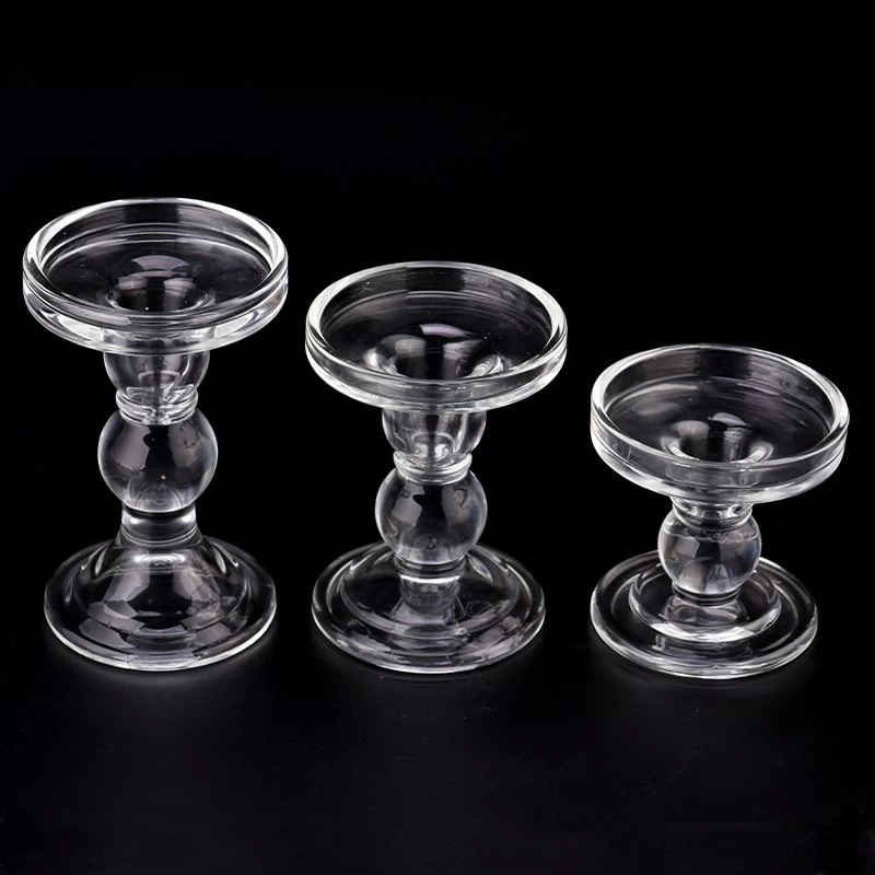 classic glass pillar candle holders candlestick
