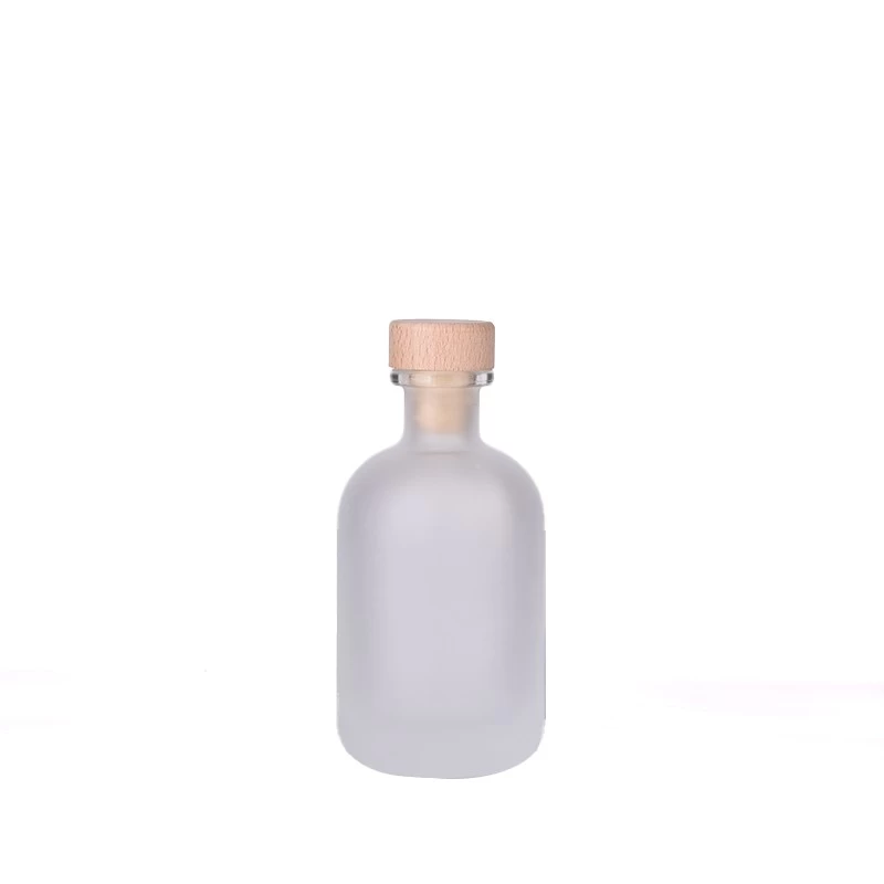 9oz glass frosted diffuser reed bottle with wooden cork
